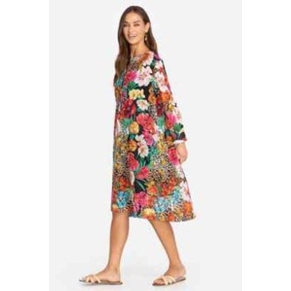Johnny Was Floral Leopard Butterfly Cotton Shirt Dress R32521C3 XL Multi-Color - Picture 9 of 9